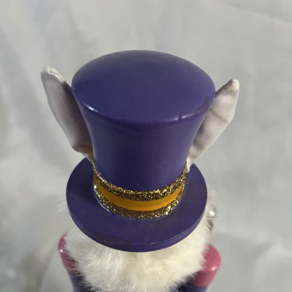 White Rabbit Nutcracker Alice Wonderland Fantasy Christmas Decor "I'm late!" 14" - Picture 7 of 9